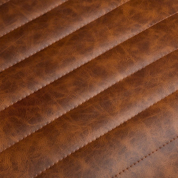 26'' Counter Stools Set of 2, Pu Upholstered Counter Stools with iron Frame, Backrest, Footrest, Arm counter stools for Home Bar, Kitchen Counter, Brown Default -DTYStore