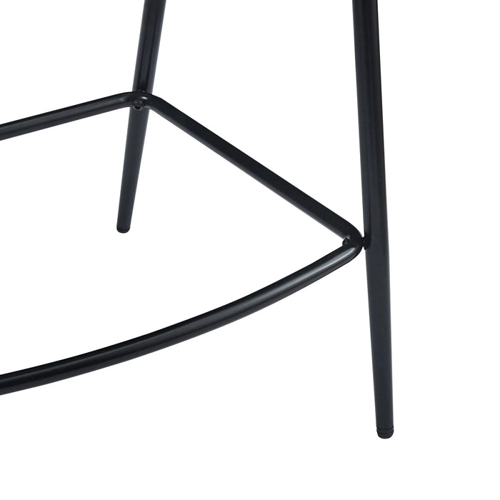 26'' Counter Stools Set of 2, Pu Upholstered Counter Stools with iron Frame, Backrest, Footrest, Arm counter stools for Home Bar, Kitchen Counter, Brown Default -DTYStore