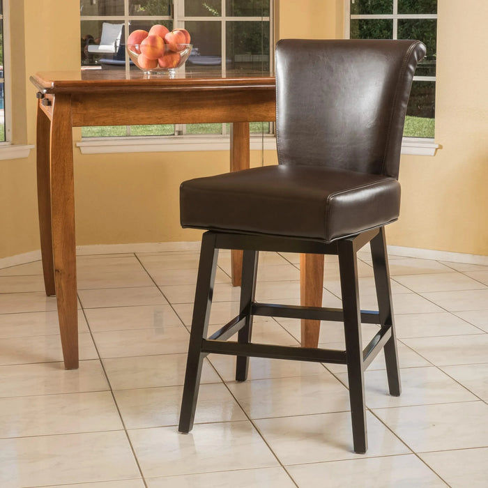 28-inch PU Leather Swivel Counter Stool Default -DTYStore