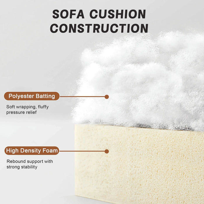 2 Seater Sofa With Footrest , 2-Seat Sofa with 2 Movable Ottoman, Pull out Storage Drawer Under Each Seat,Chenille Orange Default -DTYStore