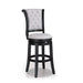 2pc Swivel Pub Stools Counter Height Chair Upholstered Seat Nailhead Trim Footrest Wooden Dining Room Furniture Black/Dove Default -DTYStore