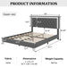 3-Pieces Bedroom Sets,Queen Size Upholstered Platform Bed with LED Lights and Two Nightstands-Gray Default -DTYStore