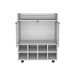 32' H white bar- coffee cart, Kitchen or living room cabinet storage with 4 wheels, with 8 bottle racks, a central shelf covered by 1 glass door, ideal for storing glasses and snacks Default -DTYStore