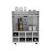 32' H white bar- coffee cart, Kitchen or living room cabinet storage with 4 wheels, with 8 bottle racks, a central shelf covered by 1 glass door, ideal for storing glasses and snacks Default -DTYStore
