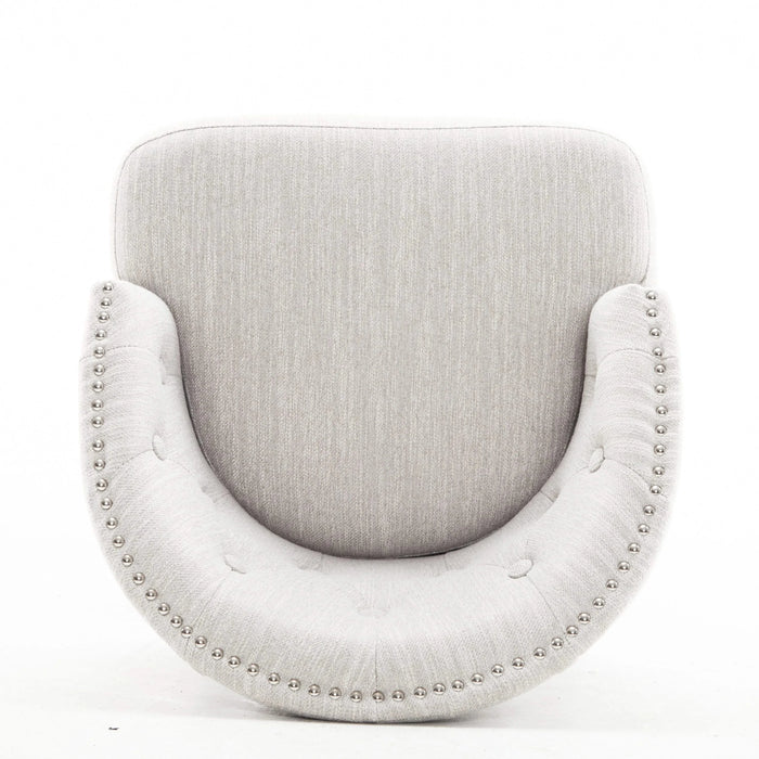 33.25' Swivel Counter Stools Set of 2, Upholstered Counter Height Bar Stools with Solid Rubber Wood Frame, Backrest, Footrest, Armless Barstools for Home Bar, Kitchen Counter, Natural + Beige Default -DTYStore