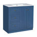 36inch Bathroom Vanity with Ceramic Sink, Bathroom Storage Cabinet with 2 Drawers& Shelf, Solid Wood and MDF Board, Freestanding Bathroom Cabinet (Blue) Default -DTYStore