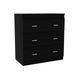 3 Piece Bedroom Set, 2 Cocora 6 Drawer Double Dressers + Capri Three Drawer Dresser, Black Default -DTYStore