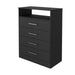 3 Piece Bedroom Set, Kairo Dresser + Omaha Nightstand + Omaha Nightstand, Black Default -DTYStore