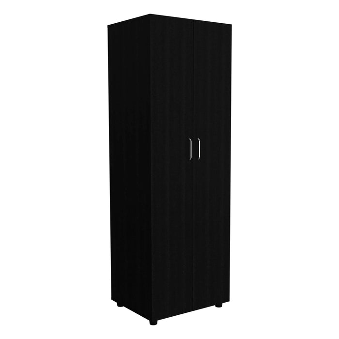 3 Piece Bedroom Set, London Armoire + 2 Omaha Nightstands, Black Default -DTYStore