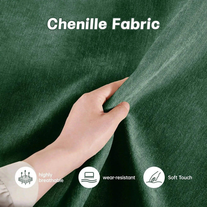 3 Seater Sofa With 3 Ottomans, Wide and Deep Seat 3-Seat Home Theater Sleeper Sofa for Living Room,Modular Sectional Sofa with Storage Pull out Drawer Under Each SeatChenille Green -DTYStore