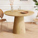 43 inch Wooden circular dining table, modern minimalist round table, natural wood colored table, Default -DTYStore