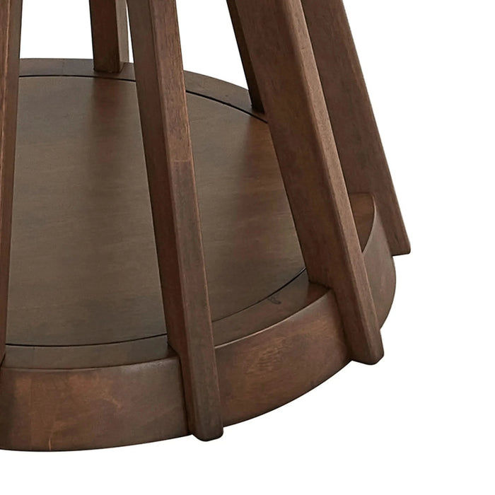 47.24 Inch Saving Place Table,Wooden Dining Table for 4 Persons,Modern Design Round Kitchen Table with Sturdy Pedestal for Living Room,Apartment,Restaurant,Walnut Default -DTYStore