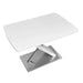47.25''-63'' Modern White Glossy Dining Table for 4-6 People, Extendable Dining Table with Crossed Metal Base and Stainless Steel Tubes, Large Dining Table White(Same SKU:W757P160404) Default -DTYStore