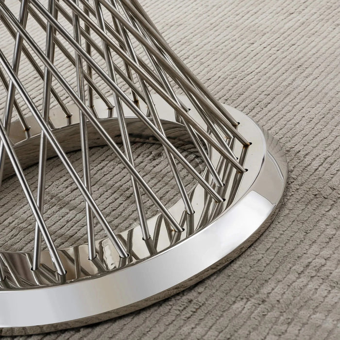 47' Round Marble Dining Table, Modern Kitchen Table with High Gloss Faux Marble Tabletop and Stainless Steel Base for Dining Room, Kitchen (Sliver,White)(Only a table) Default -DTYStore