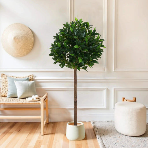 49' Artificial Topiary Bay Tree Ball With Pot, Set of 2 Default -DTYStore