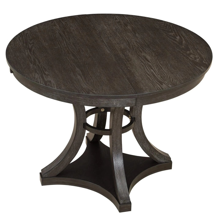 5-Piece Retro Functional Dining Table Set Extendable Round Table and 4 Upholstered Chairs for Dining Room and Living Room (Espresso) Default -DTYStore