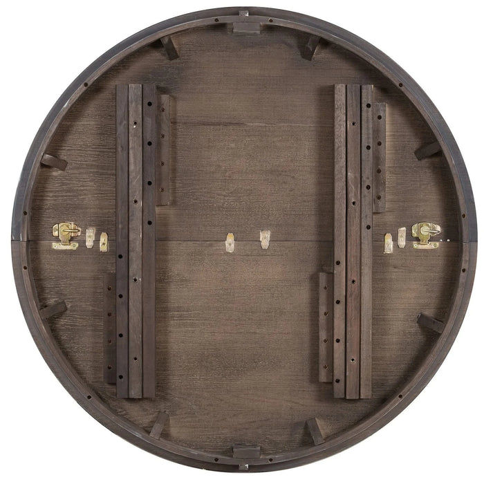 5-Piece Retro Functional Dining Table Set Extendable Round Table and 4 Upholstered Chairs for Dining Room and Living Room (Espresso) Default -DTYStore