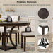 5-Piece Retro Functional Dining Table Set Extendable Round Table and 4 Upholstered Chairs for Dining Room and Living Room (Espresso) Default -DTYStore