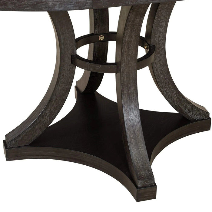 5-Piece Retro Functional Dining Table Set Extendable Round Table and 4 Upholstered Chairs for Dining Room and Living Room (Espresso) Default -DTYStore