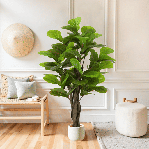 51' Artificial Fiddle Leaf Fig Tree With Pot Default -DTYStore