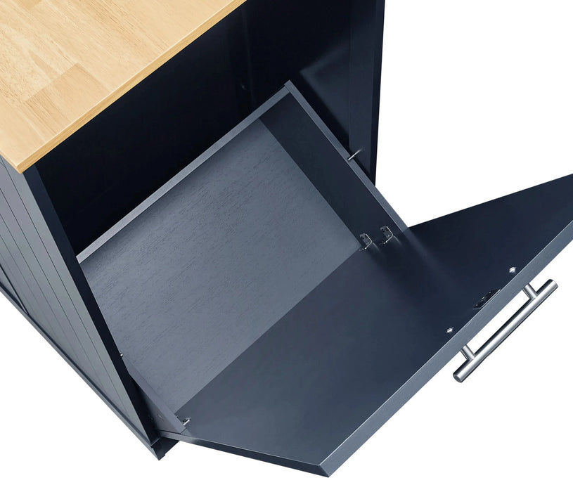 53'' Kitchen Storage Islands with Drawers and Trash Can Storage for Kitchen & Dining. Modern Farmhouse Design, Navy Blue, 53.2'W x 20.9'D x 38.0'H. Default -DTYStore