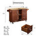 54 inch Portable Wooden Kitchen Island Cart Large Capacity with 3 drawers Drop-Leaf Table Spice Rack & Towel Rack for Small Spaces. Default -DTYStore