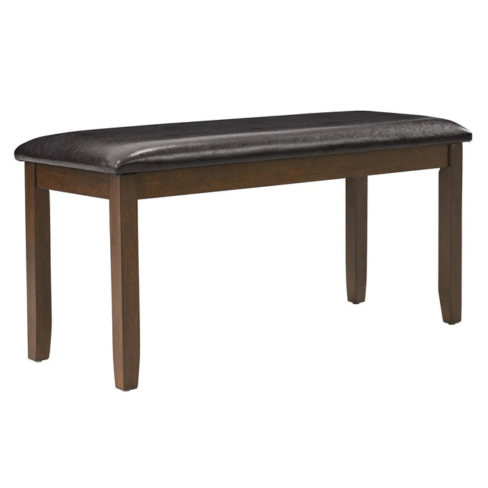 6-Piece Dining Table Set with Bench and Chairs, Wooden dining table set for 6 people, Farmhouse Rustic Style 6 Person Dining Table Set for Dining Room, Kitchen, Dark Walnut Default -DTYStore