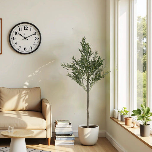 66' Artificial Olive Tree with Pot Default -DTYStore