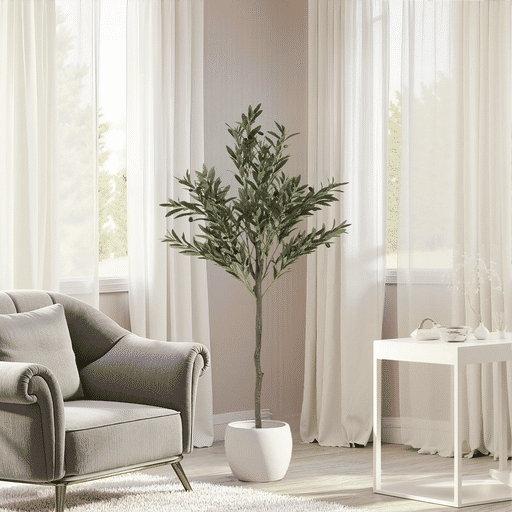 66' Artificial Olive Tree with Pot Default -DTYStore