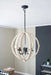 6 - Light Wood Chandelier, Hanging Light Fixture with Adjustable Chain for Kitchen Dining Room Foyer Entryway, Bulb Not Included Default -DTYStore