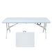 6ft Folding Table, Portable Plastic Table for Camping, Picnics, Parties, High Load Bearing Foldable Table White Default -DTYStore