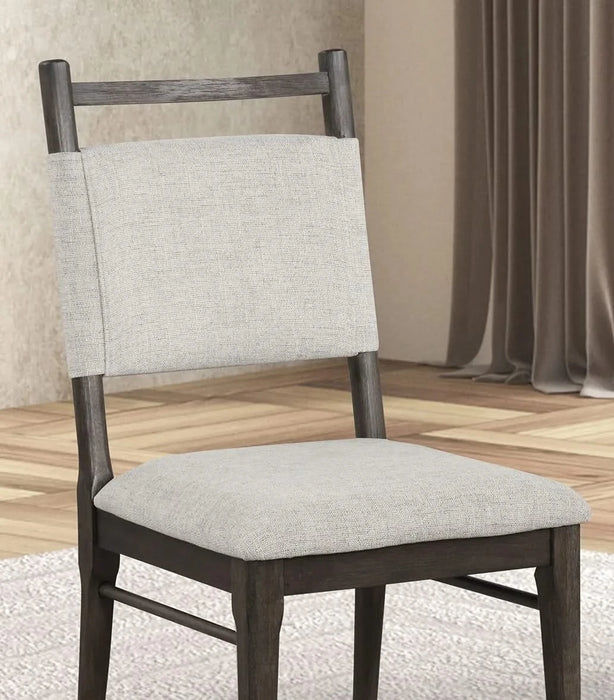 7pc Dining Room Set Dark Walnut Wooden Dining Table 6x Side Chairs Rubber wood Modern Kitchen Dining Default -DTYStore