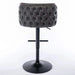 A&A Furniture,Swivel Barstools Adjusatble Seat Height, Modern PU Upholstered Bar Stools with the whole Back Tufted, for Home Pub and Kitchen Island（Dark Gray, Set of 2） Default -DTYStore