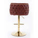 A&A Furniture,Swivel Barstools Adjusatble Seat Height, Modern PU Upholstered Bar Stools with the whole Back Tufted, for Home Pub and Kitchen Island（Wine Red, Burgundy, Set of 2） Default -DTYStore