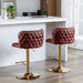 A&A Furniture,Swivel Barstools Adjusatble Seat Height, Modern PU Upholstered Bar Stools with the whole Back Tufted, for Home Pub and Kitchen Island（Wine Red, Burgundy, Set of 2） Default -DTYStore