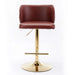 A&A Furniture,Swivel Barstools Adjusatble Seat Height, Modern PU Upholstered Bar Stools with the whole Back Tufted, for Home Pub and Kitchen Island（Wine Red, Burgundy, Set of 2） Default -DTYStore