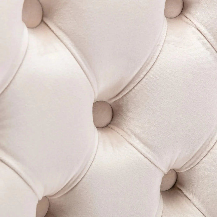 A&A Furniture,Thick Golden Swivel Velvet Barstools Adjusatble Seat Height from 27-35 Inch, Modern Upholstered Bar Stools with Backs Comfortable Tufted for Home Pub and Kitchen Island (Beige,Set of 2) Default -DTYStore