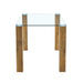 A 49.6 * 30 Inch Transparent Tempered Glass Dining Table With Rectangular Wood Color MDF Wood Grain Legs, Combining Simplicity And Quality.Can Easily Blend Into Various Decoration Styles. Default -DTYStore