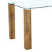 A 49.6 * 30 Inch Transparent Tempered Glass Dining Table With Rectangular Wood Color MDF Wood Grain Legs, Combining Simplicity And Quality.Can Easily Blend Into Various Decoration Styles. Default -DTYStore