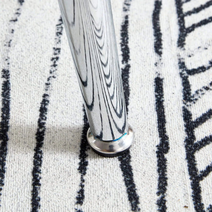 A glass tabletop with a diameter of 38.6 inches and a modern minimalist circular dining table with silver metal legs.Suitable for living rooms, and conference rooms. Default -DTYStore