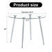 A glass tabletop with a diameter of 38.6 inches and a modern minimalist circular dining table with silver metal legs.Suitable for living rooms, and conference rooms. Default -DTYStore