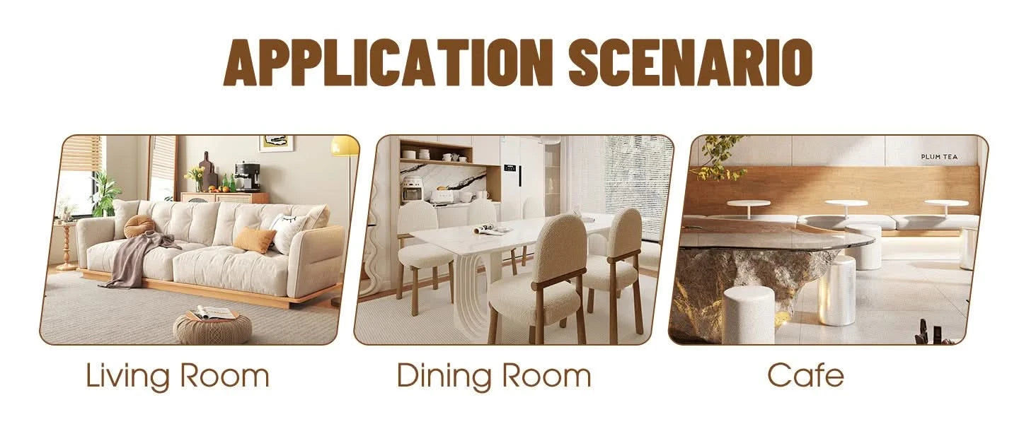 A minimalist retro rectangular dining table with a specially textured top and black metal legs.Contemporary Minimalist MDF Dark Wood Textured Tabletop.Able To Give People A Visual Beauty With Rules. Default -DTYStore