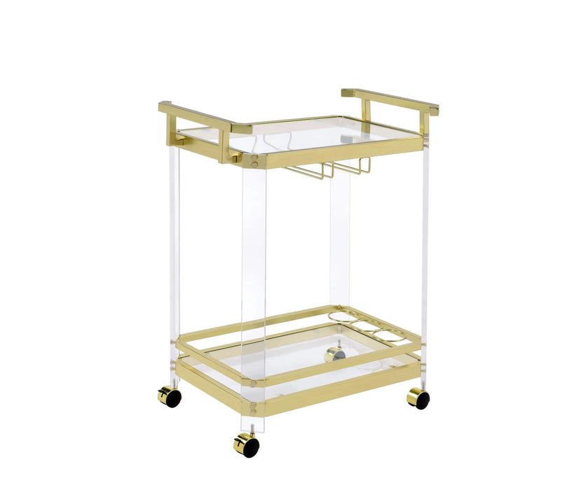 Aerin - Server Cart With Casters - Gold Default -DTYStore