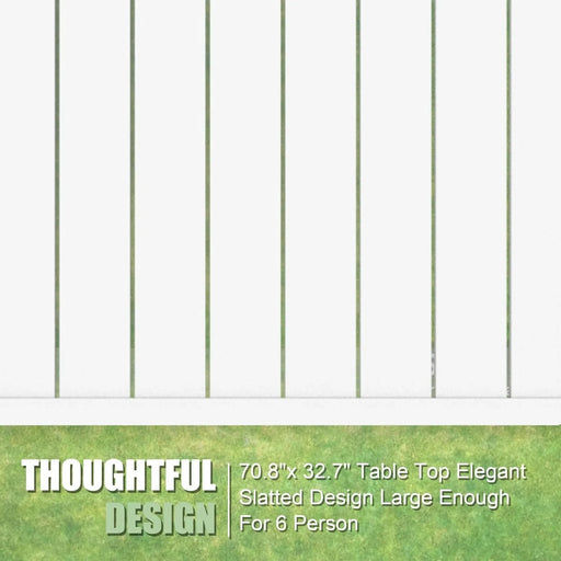 Aluminum Patio Extendable Dining Table 35'- 71', Adjustable Indoor Outdoor Patio Dining Table with E-Coating for 4-6 Person Garden Lawn Porch Bistro Furniture, Elegant Ivory White Default -DTYStore