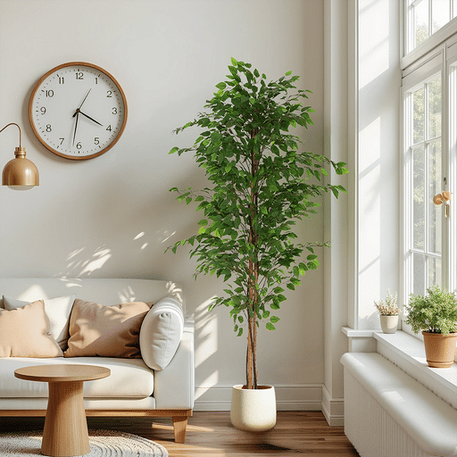 Artificial Ficus Tree With Pot – Realistic Indoor Decorative Faux Plant for Home & Office 74 in. -DTYStore