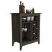 Bar Cabinet Castle, One Open Shelf, Six Wine Cubbies, Carbon Espresso Finish Default -DTYStore