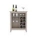 Bar Cabinet Castle, One Open Shelf, Six Wine Cubbies, Light Gray Finish Default -DTYStore