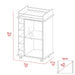 Bar Cart Baltimore, Six Wine Cubbies, Glass Door, Four Caster, Two Shelves, White Finish Default -DTYStore