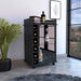 Bar Cart Baltimore, Two Tier Cabinet With Glass Door, Six Wine Cubbies, Black Wengue Finish Default -DTYStore
