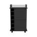 Bar Cart Baltimore, Two Tier Cabinet With Glass Door, Six Wine Cubbies, Black Wengue Finish Default -DTYStore